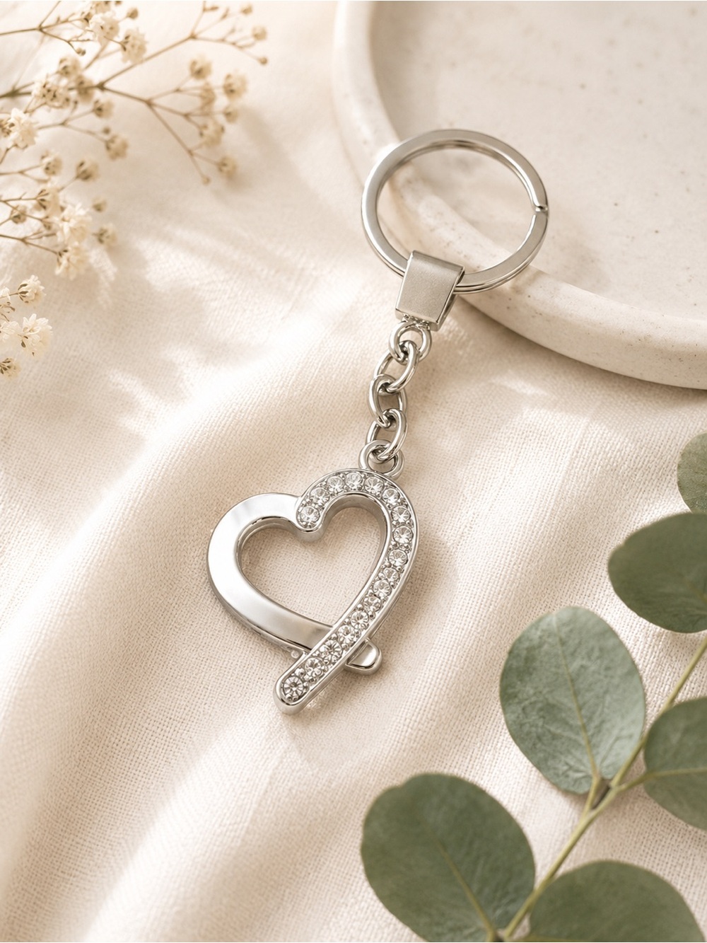 Silver Heart Keychain